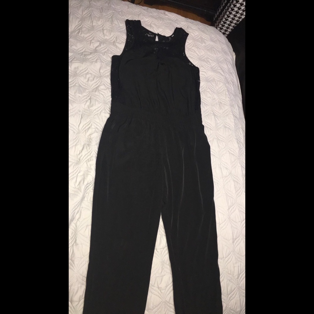 Black , partly lace express jumpsuit
